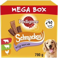 110 Pedigree Schmackos Dog Treats Dog Chews Mixed Meaty Variety 790g BB-Feb26 11.38 per kilo