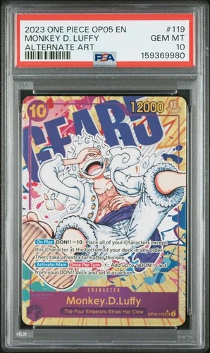 2023 ONE PIECE OP05-AWAKENING OF THE NEW ERA ALT ART #119 MONKEY D. LUFFY PSA 10