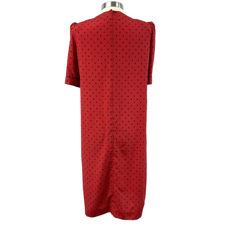 Vestido De Colección Años 70 80 Adolfo Saks Quinta Avenida Talla Grande Canadá Hoja de Arce Foto 3 de 4