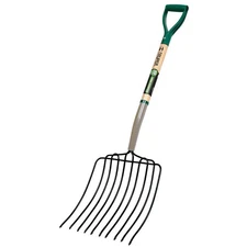Truper 30-Inch TruTough Manure/Bedding Fork, 10-Tine, D-Handle - 30330