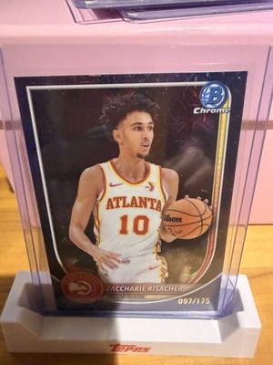 2025-26 Bowman Chrome Zaccharie Risacher Navy Mojo Refractor /175 #BCV-84 Hawks 