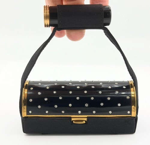 Vintage Kotler & Kopit K & K Rhinestone Rouge Powder & Lipstick Compact Purse