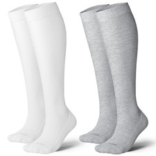 Compression Socks Knee High 20-30mmHg Cotton Support for Women Men Travel