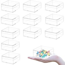 Acrylic Box Clear Display Boxes with Lids Small Plastic Square Cube Birthday ...