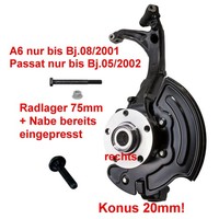 Achsschenkel Vorn Rechts Komplett FüR 1.6 1.8 2.0 Audi A4 (8D,B5) Passat 3B