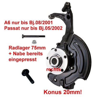 Achsschenkel vorn rechts komplett für 1.6 1.8 2.0 AUDI A4 (8D,B5) Passat 3B