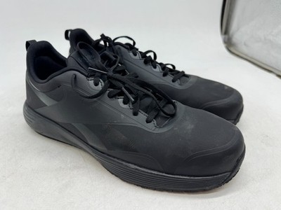 Reebok Work Lite Plus 4 Sneaker Men's Black Lace Up Athletic Shoes - 12 WIDE