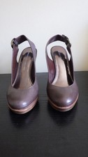 French Connection Leather Shoes Heels - slingback wood platform  size UK 4/ EU37