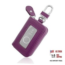 Car Key Fob Cover, Car Key Case, Genuine Leather Vehicle Keychain Purple