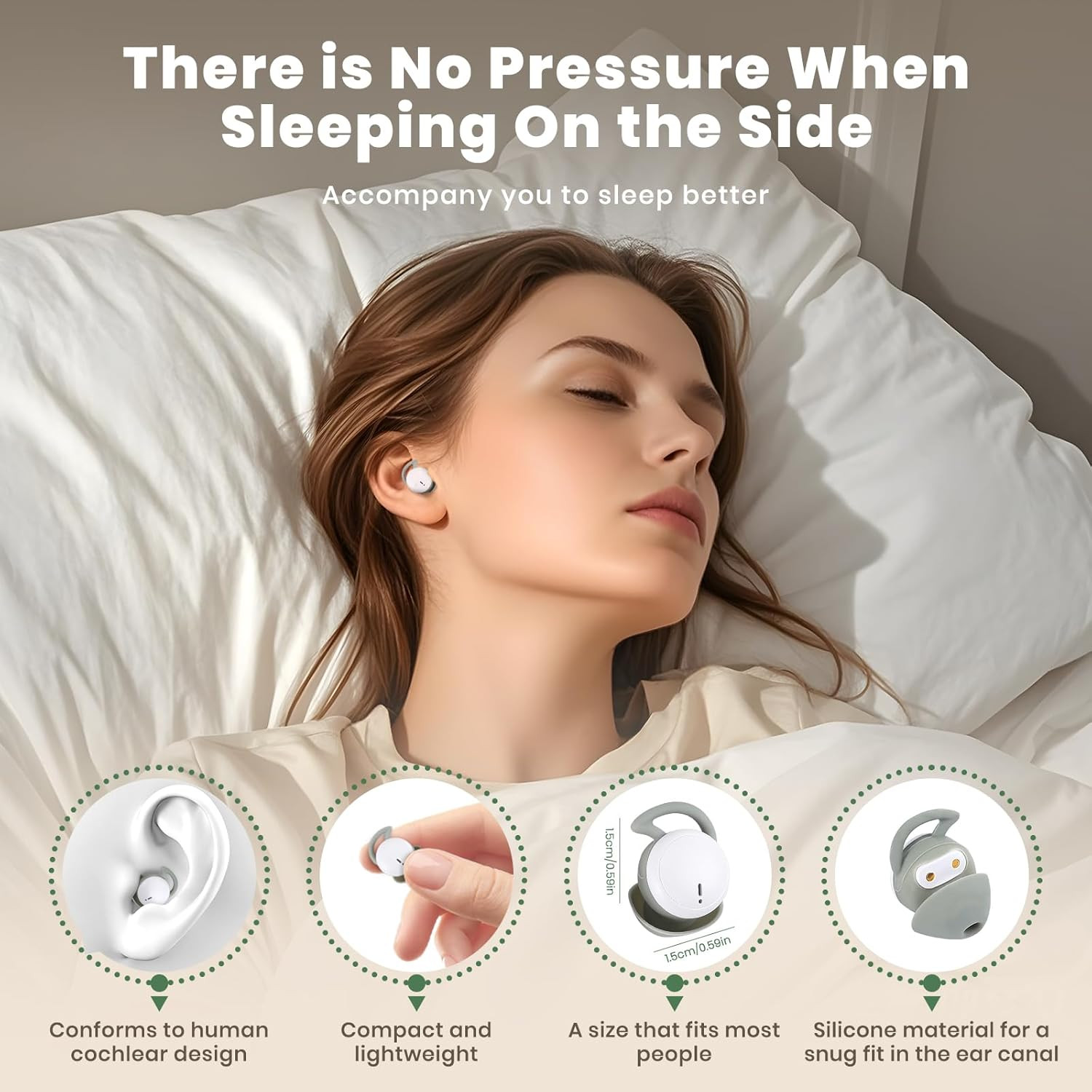 Écouteurs Bluetooth sommeil anti bruit pour dormir sur le côté