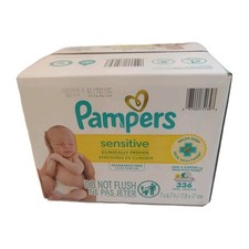 Pampers Sensitive Baby Wipes 336 Ct Fragrance Free Keep Skin Healthy 4 Pack Box