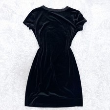 Gucci Velor Dress Mini Short Sleeve Black Logo Used