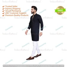 Mens Long Pathani Kurta Full Sleeve Cotton Shirt Designer Kurta