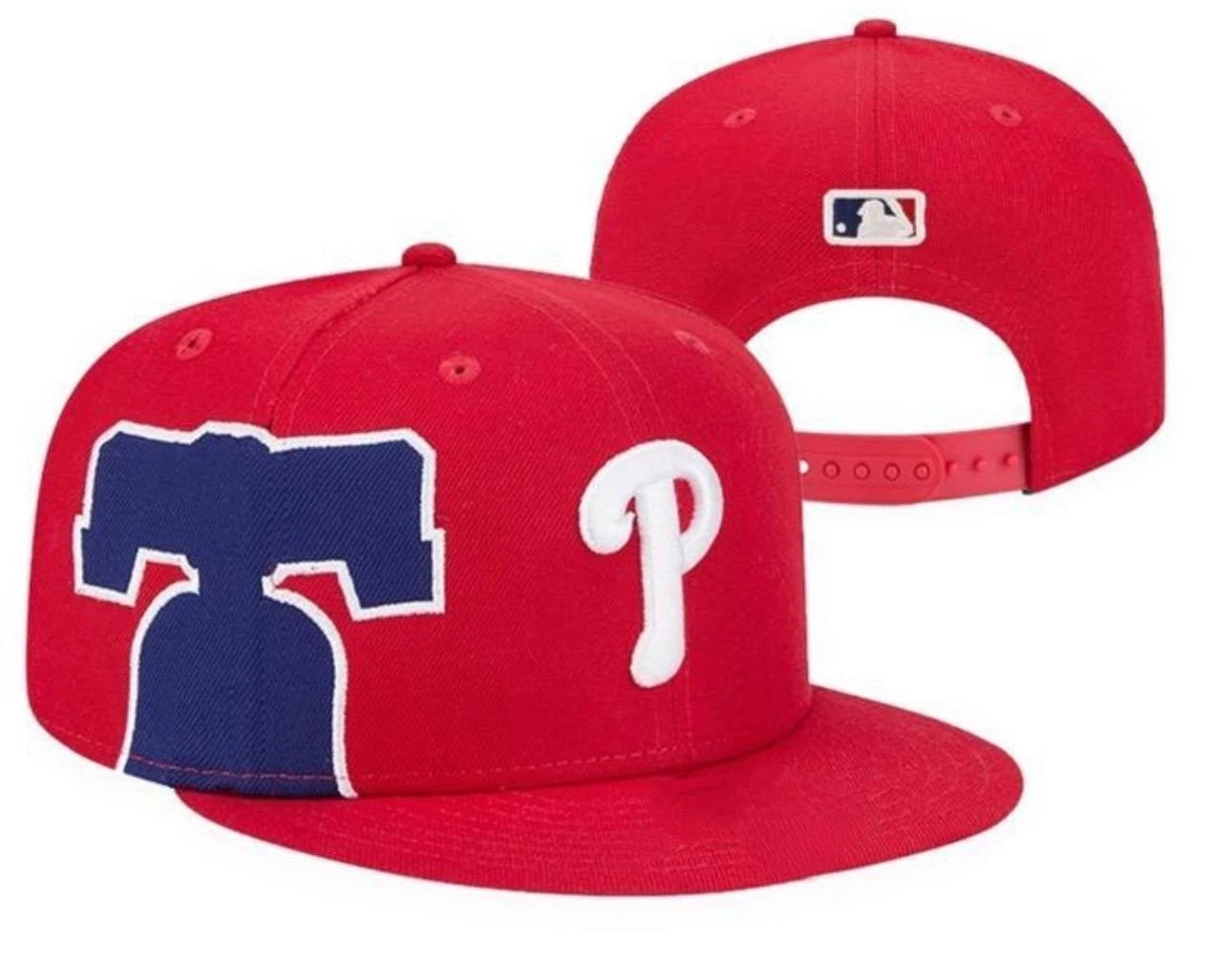 Philadelphia Phillies Red Adjustable Snapback Hat Flat Brim Embroidered Logo