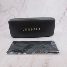Versace Black Hard Clamshell Eyeglass Case with Branded Cleaning Cloth