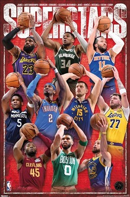 NBA SUPERSTARS 2025-26 22x34 Basketball POSTER - Jokic, Shai