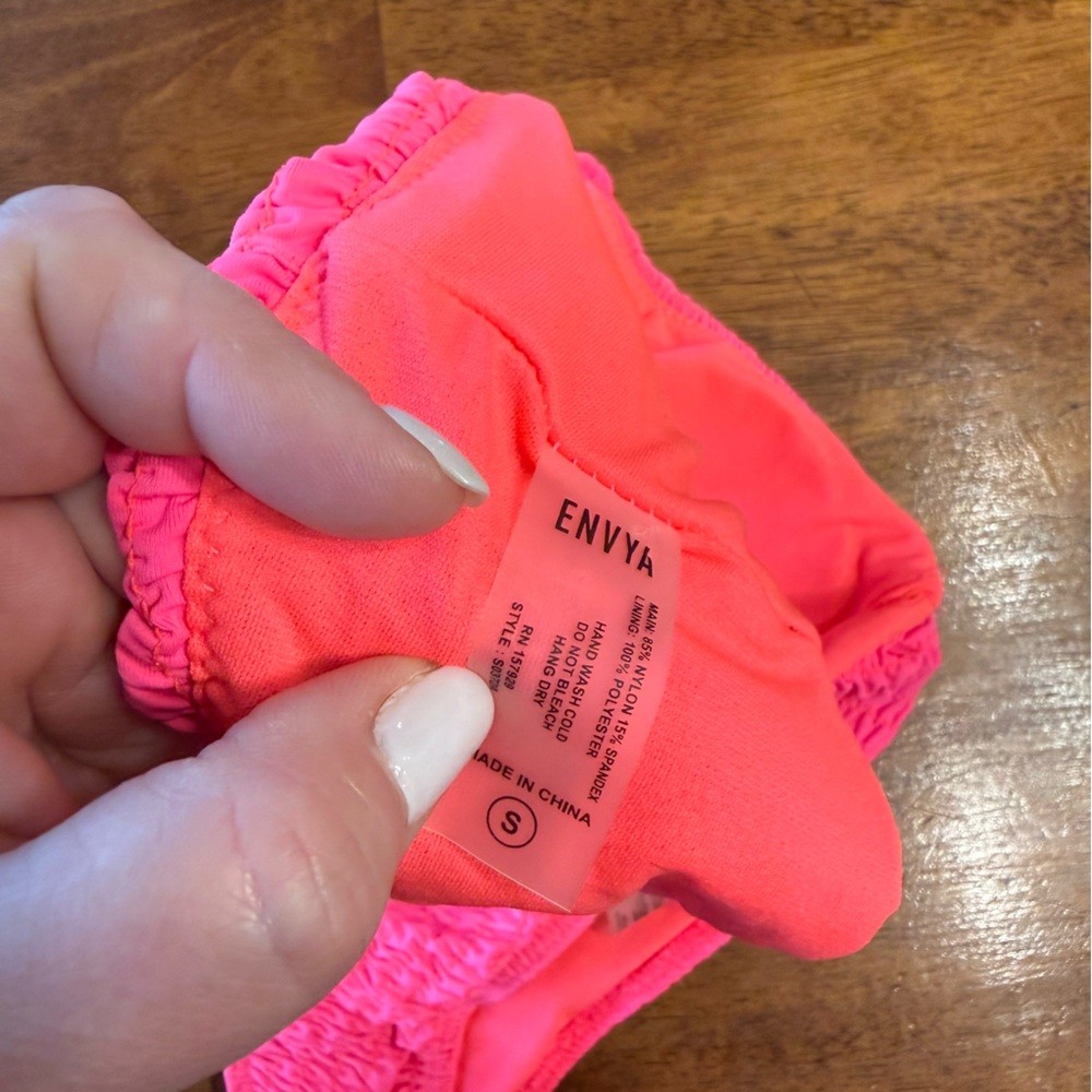 Envya Pink Bikini Set strapless size small View 4