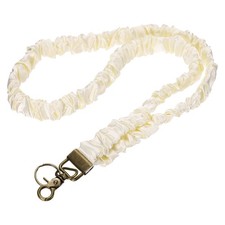 Scrunchie Teacher Lanyards, 1 Pack ID Holder, White