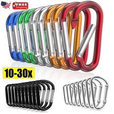 10-30x Aluminum Ring Carabiners Clip Spring Loaded Gate Keychain Carabiner Clip