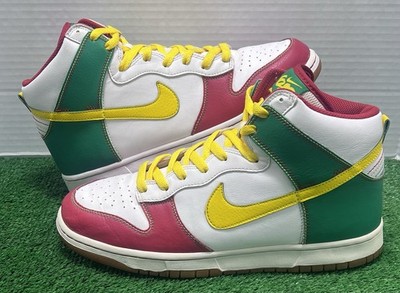 Size 10.5 - Vintage Nike SB Dunk 6.0 High 'Rasta'  - Good Clean Condition *READ*