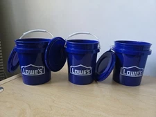 One Lowe's Mini Blue Bucket 0.4 quart BPA-Free Food Safe Multiple Uses New