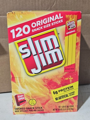 #ad 2 x 120 Slim Jim Original Snack Size Sticks 240 x .28oz Sticks Rd Desc. $29.99