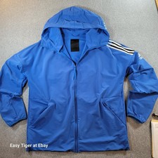 Adidas Z.N.E. Full Zip Hooded Track Jacket Hoodie Rain Wind Men L Royal Blue