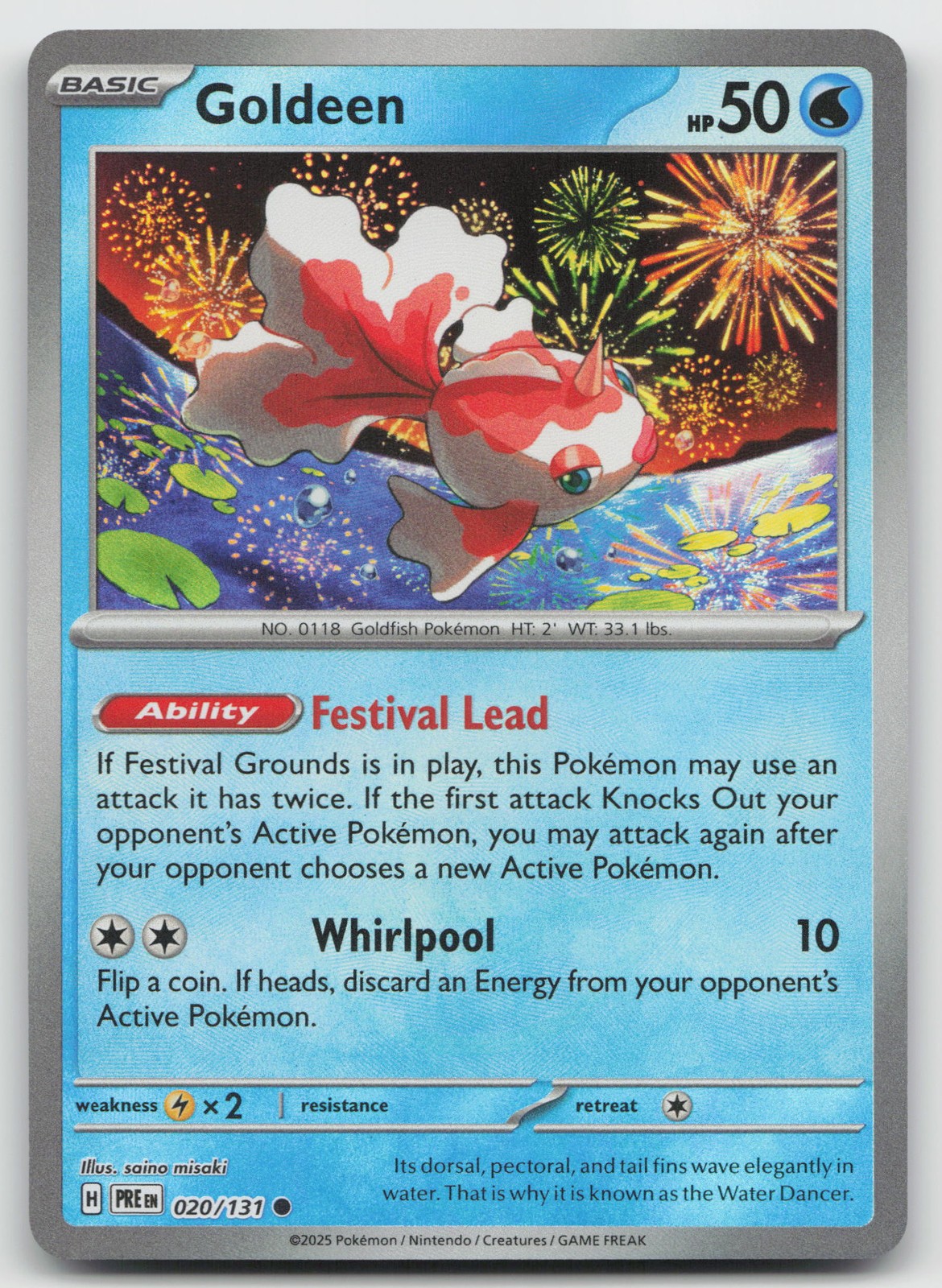 Goldeen (Master Ball Pattern) Common SV: Prismatic Evolutions 020/131 NM