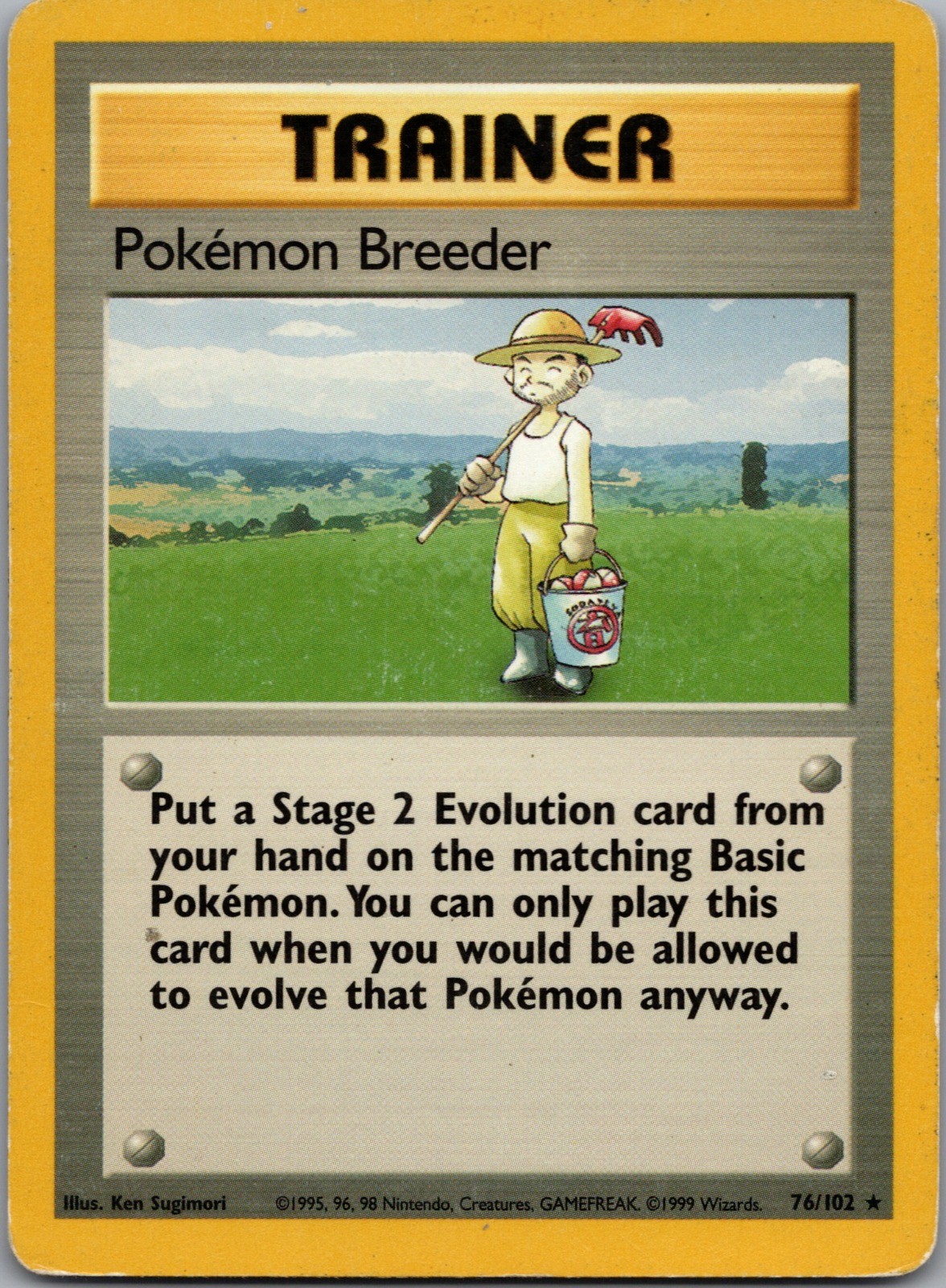 Pokemon Breeder 76/102 Base Set MP