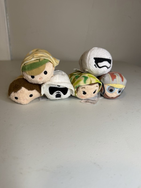 Star Wars Tsum Tsum Plush Lot of 6, Endor Leia, Luke, Han Solo, Storm Troopers