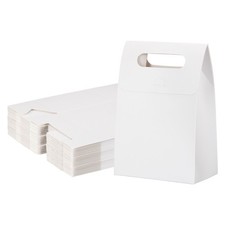 35Pcs Kraft Paper Bags 3.1x5.3x7.5 Inch Stand Up Gift Bag with Handles White