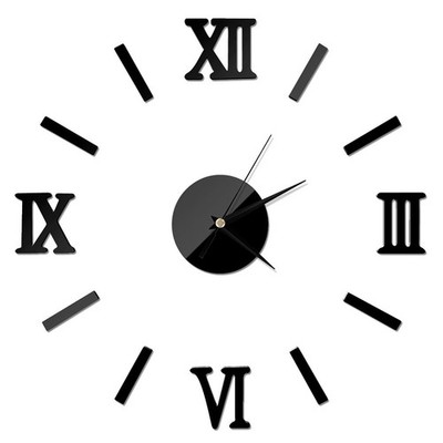  3D DIY Wanduhr Moderne Rahmenlose Große Spiegel Oberflächeneffekt Wanduhr für
