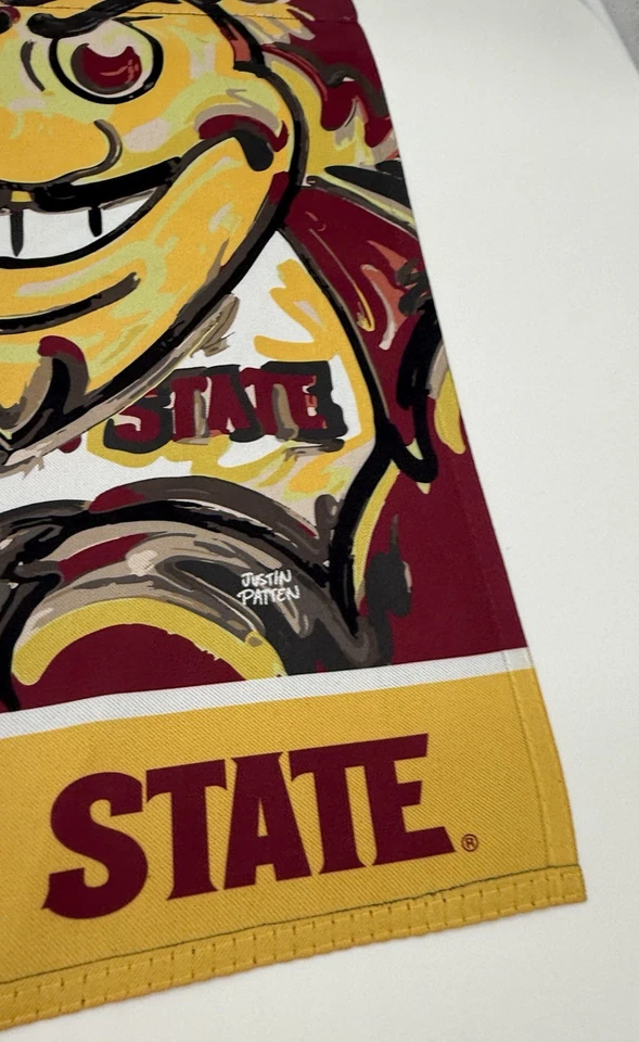 Arizona State Sun Devils Suede Garden Flag Two Sided 12.5 X 18 Justin Patten - Image 2 of 2
