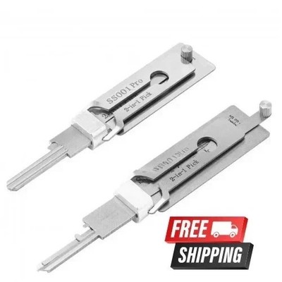 2-in-1 Stainless Steel Key Decoder Locksmith SS001 PRO Lock Repair Tools Kit 1PC