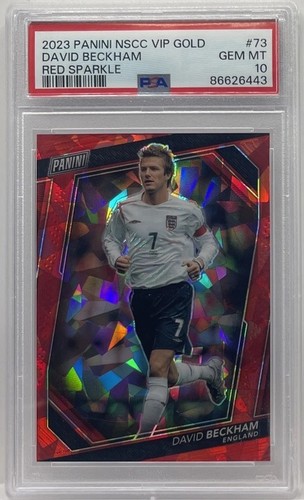 2023 Panini NSCC VIP Gold David Beckham #73 Red Sparkle #/199 PSA 10 GEM England