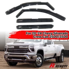 In-Channel Rain Guards Vent Visors For 19-24 Silverado 1500/2500/3500 Crew Cab