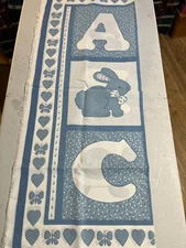 25-03-155 Fabric Panel WEILWOOD IND, INC. BABY QUILT-BLUE BLOCKS, BEAR, TURTLE+