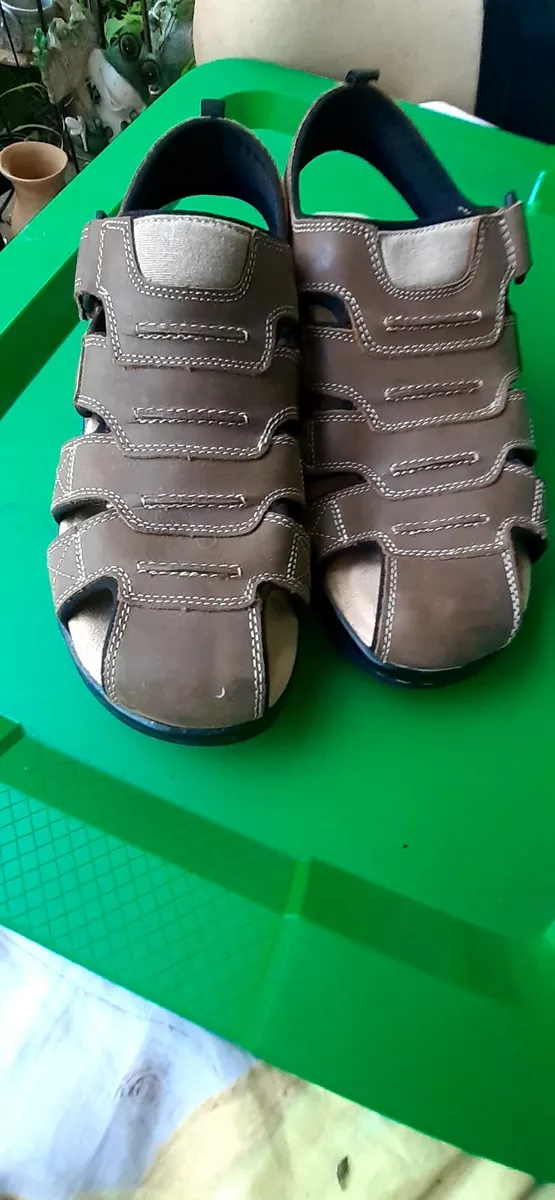 Sunjuns BASS FLORIDA Fishermans Sandals Brown Leather Slip