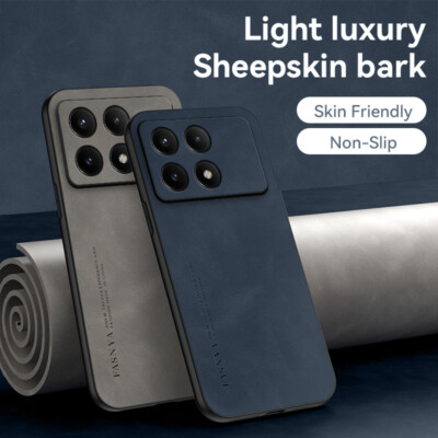 For Xiaomi Poco X6 Pro, Luxury Shockproof Business Retro Leather Soft Case Cover
