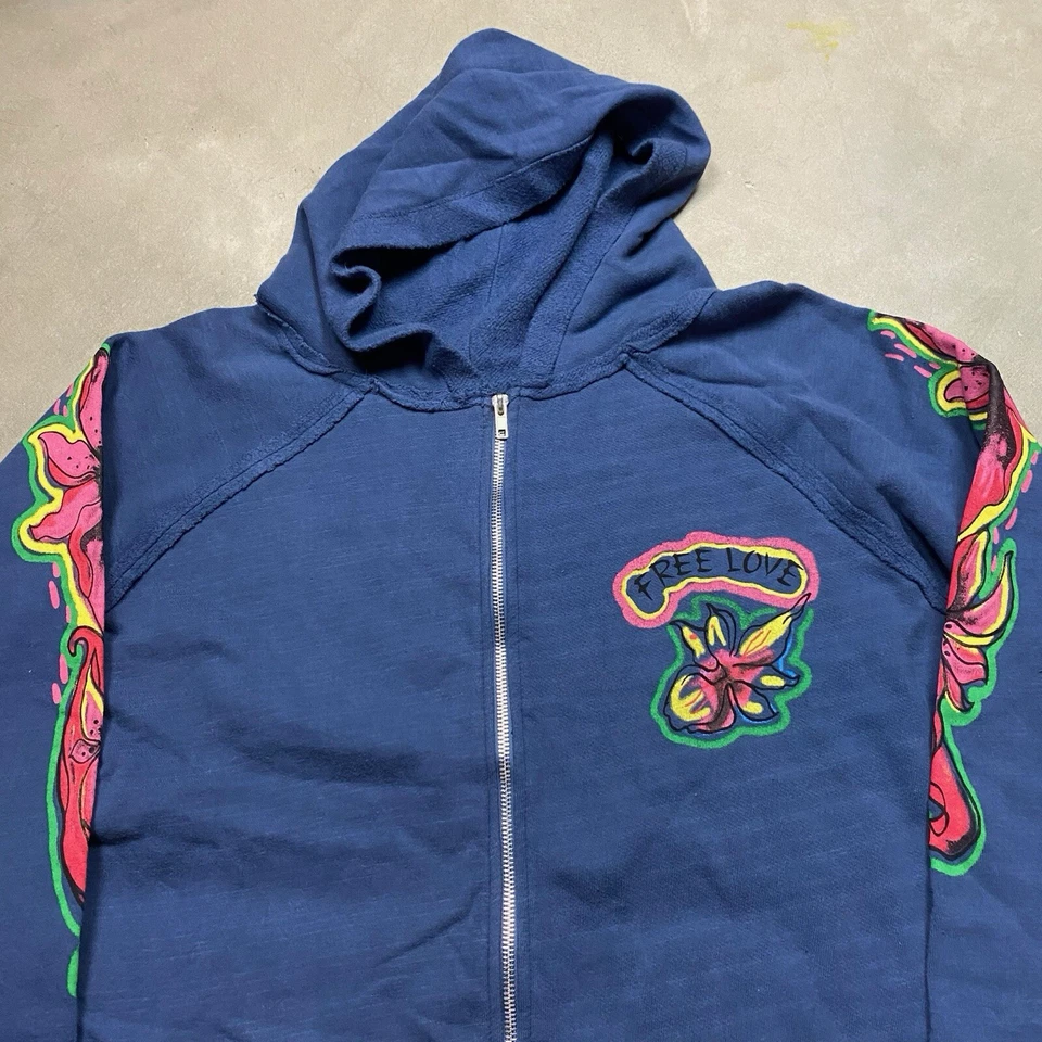 Sudadera con capucha vintage con estampado de tatuajes 2 B gratis Y2K para mujer L cremallera completa Foto 2 de 4