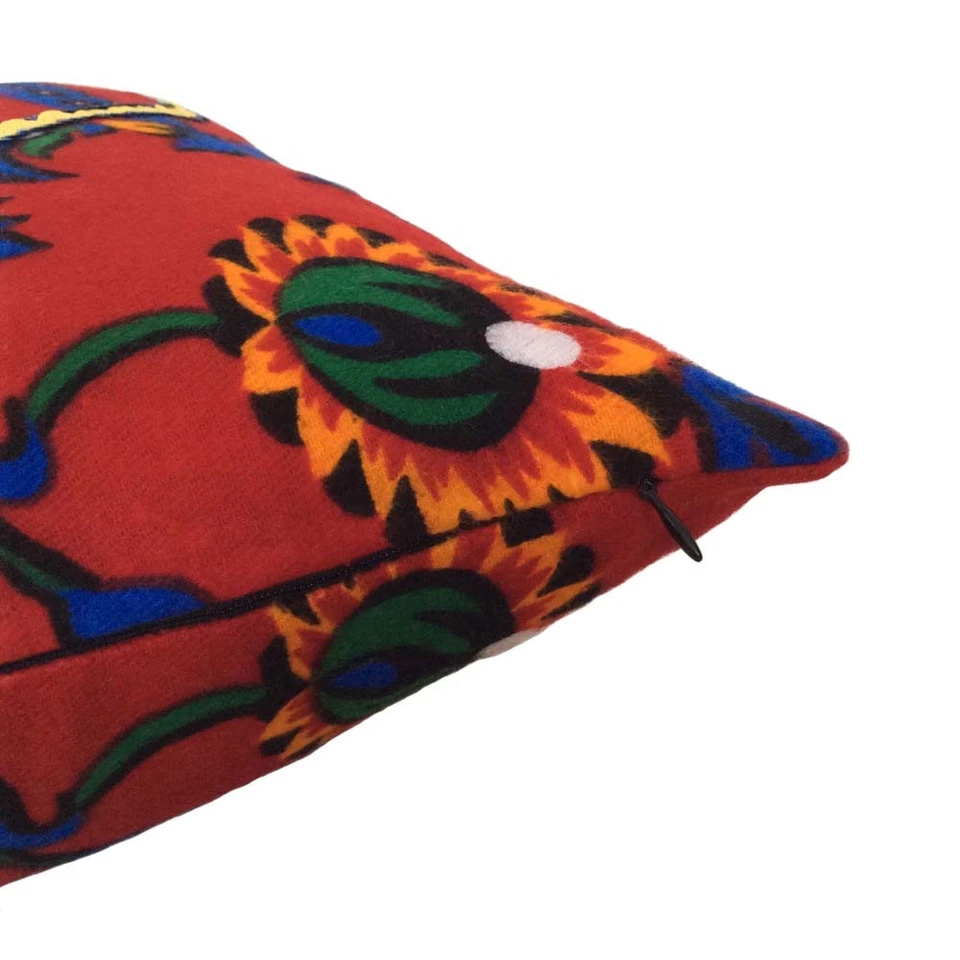 Love/Heart & Blue Sequins Red Floral Flannel 17x17" Pillow Case / Cushion Cover - Image 3 of 4