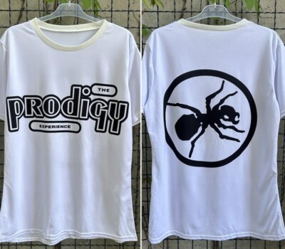 2000s The Prodigy Band Polyester T-shirt 2 sided White tee S-5XL