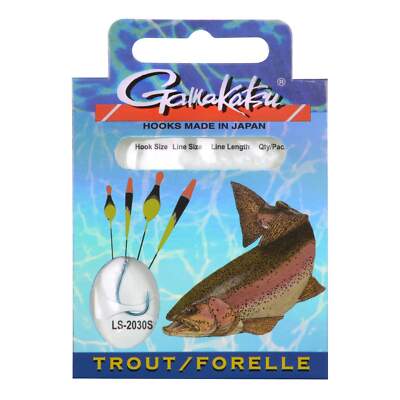 Gamakatsu LS-2030 Trout Forelle Float gebundene Posen Vorfächer 60cm 10 Stück
