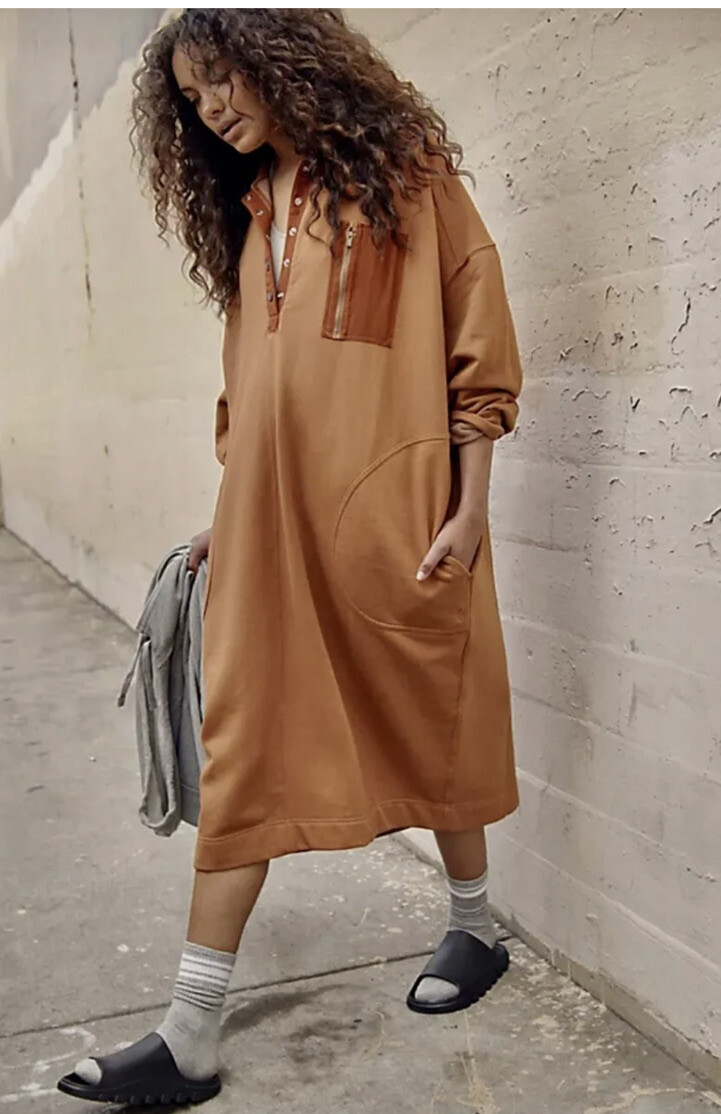 free people.brown dress Free People Slinky Textured Brown Knit Full Length Dress (Small)