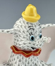 🦋 MINT HEREND ARRIBAS LTD ED #51/100 DISNEY DUMBO Fishnet Elephant Figurine