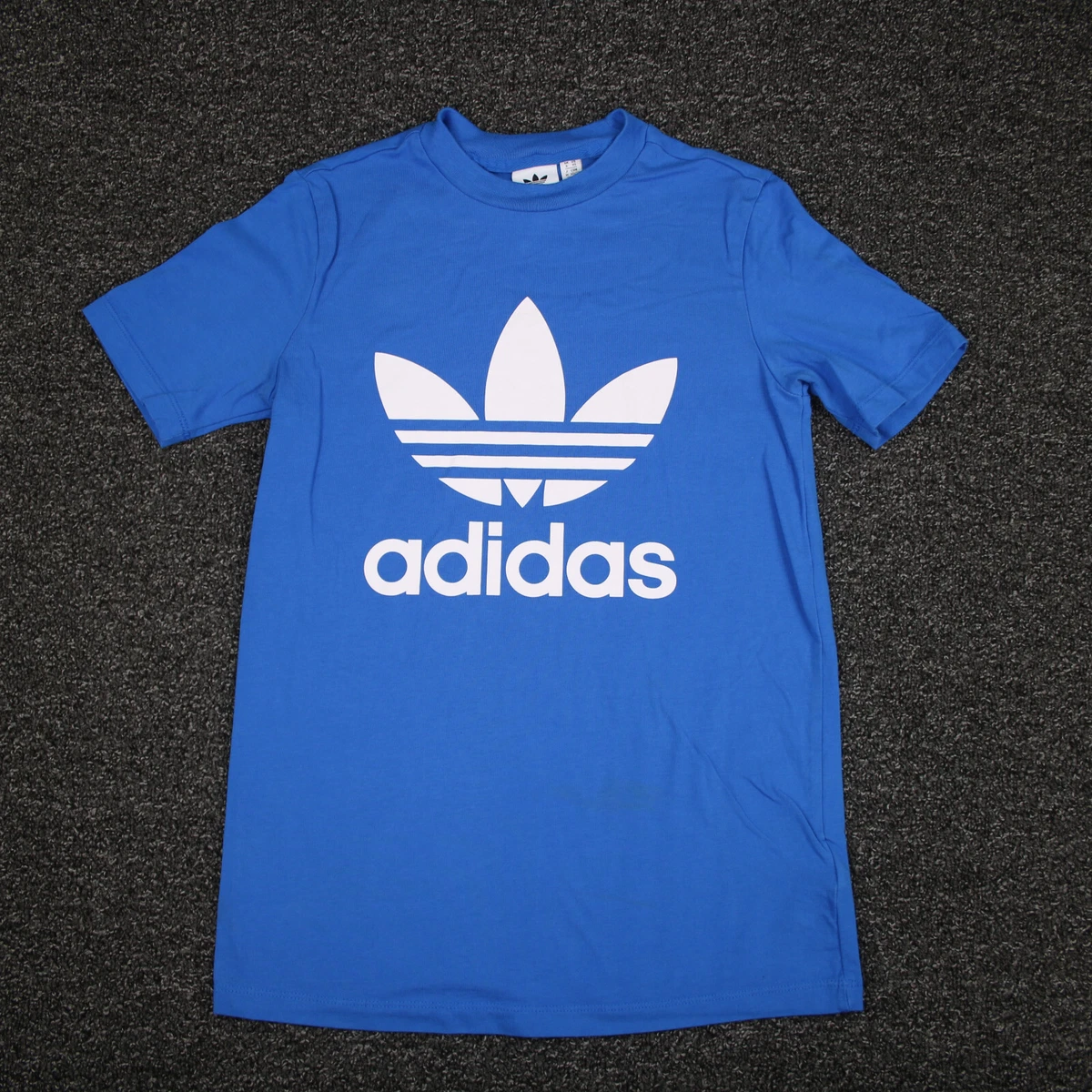Adidas Shirt Adult XS Extra Small Blue Center Logo Short Sleeve
