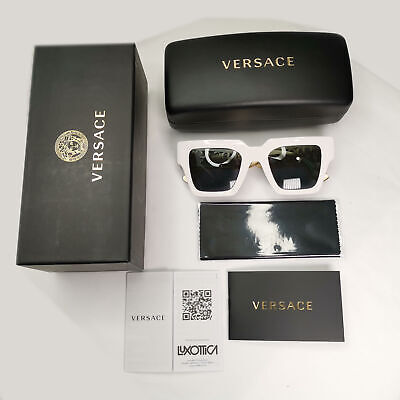 Versace Sunglasses White Gold Letters Big Logo Square MOD VE Versace Sunglasses White Gold Letters Big Logo Square MOD VE