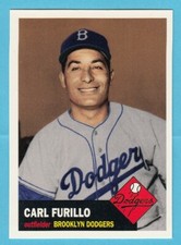 1953 Topps Baseball Reprint # 305 Carl Furillo  -- Brooklyn Dodgers -- Box 733