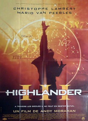 HIGHLANDER 3 - LAMBERT / VAN PEEBLES - ORIGINAL GROSSES FRANZÖSISCHES FILMPLAKAT
