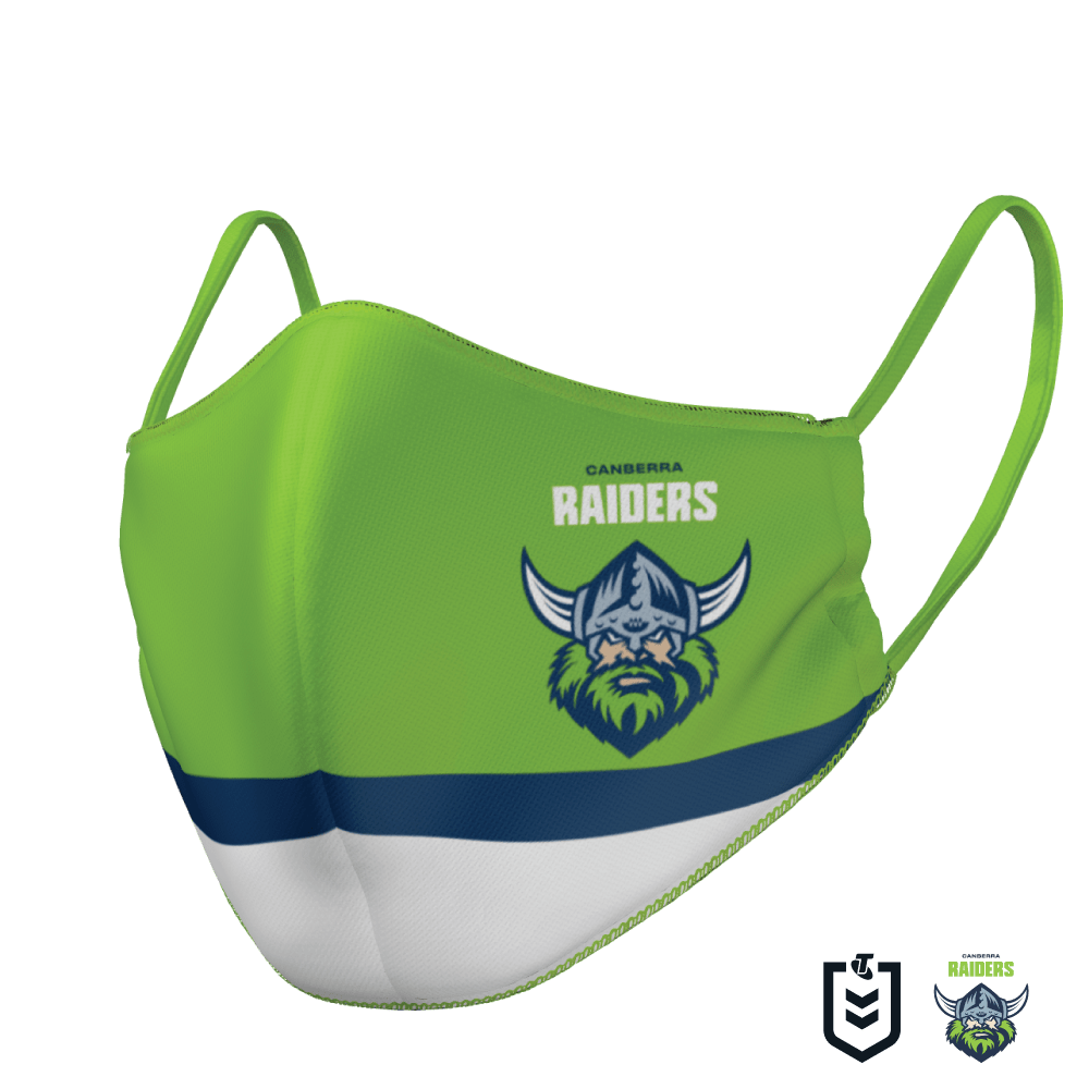 Canberra raiders nrl kids child size reversible washable face mask